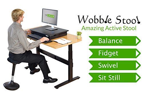 WOBBLE STOOL Standing Desk Balance Chair for Active Sitting. Tall ergonomic adjustable height swiveling leaning perch perching ergonomic sit stand high computer chair swivels 360 for adults kids