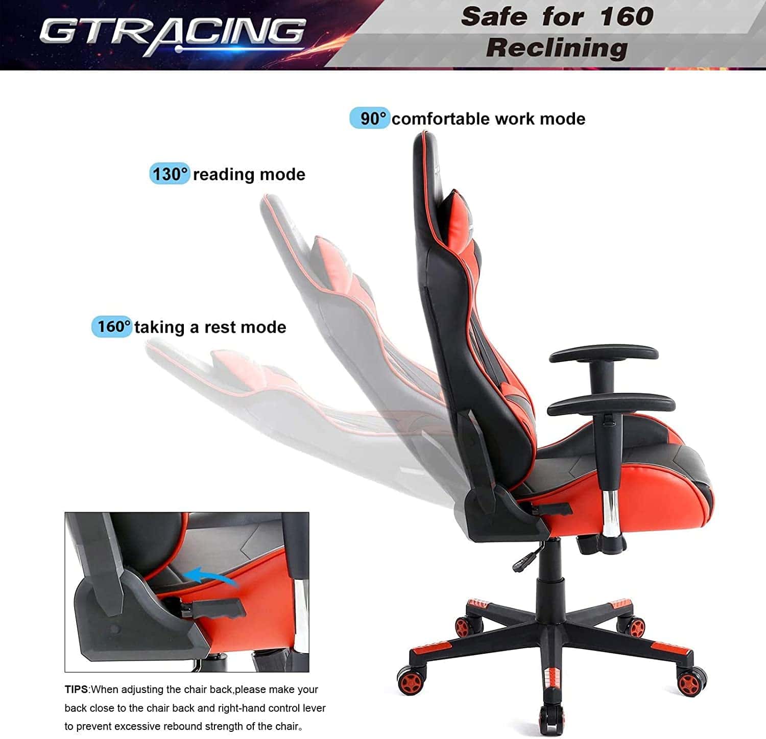 GTracing Ergonomic Racing Chair Reclining