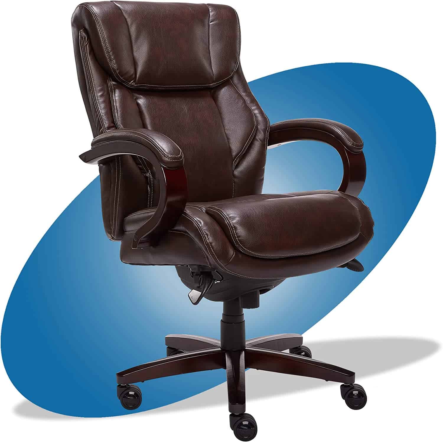 La-Z-Boy 45783 Bellamy Executive Bonded Leather Office Chair Brown