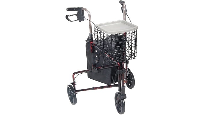 BestSeller 3 Wheel Walker Drive Medical 3 Wheel Rollator, Flame Red