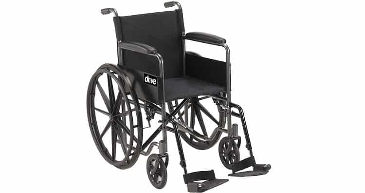 Drive Medical Silver Sport1 Folding Transport Wheelchair