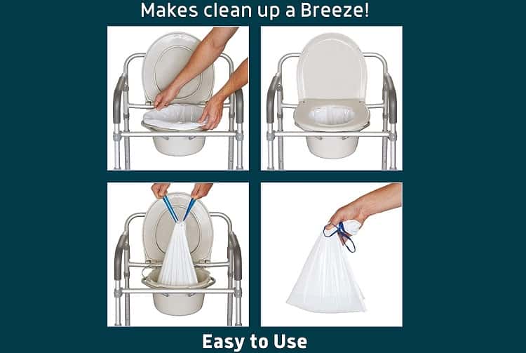 Lunderg Commode Liners with Absorbent Pads